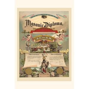 Vintage Journal Masonic Diploma -- Found Image Press